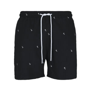 Urban Classics Embroidery Swim Shorts black/palmtree - M