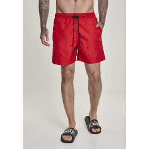Urban Classics Embroidery Swim Shorts leaf/firered/navy - S