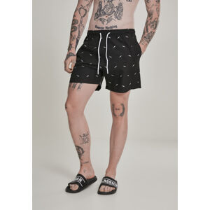 Urban Classics Embroidery Swim Shorts shark/black/white - 3XL
