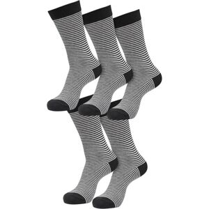 Urban Classics Fine Stripe Socks 5-Pack black/whitesand - 39–42
