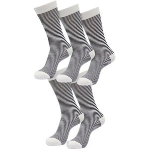 Urban Classics Fine Stripe Socks 5-Pack whitesand/black - 47–50