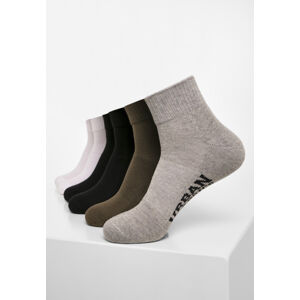 Urban Classics High Sneaker Socks 6-Pack black/white/grey/olive - 35–38