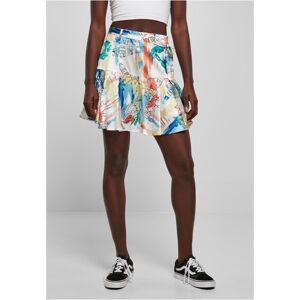 Urban Classics Ladies AOP Satin Mini Skirt softyellowvacation - L