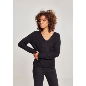 Urban Classics Ladies Back Lace Up Sweater black - 5XL