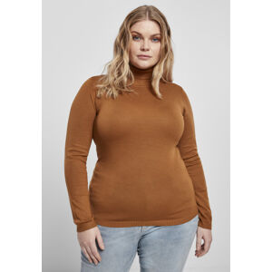 Urban Classics Ladies Basic Turtleneck Sweater toffee - 3XL