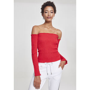Urban Classics Ladies Cold Shoulder Smoke L/S fire red - S