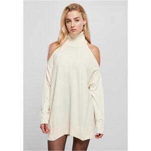 Urban Classics Ladies Cold Shoulder Turtelneck Sweater whitesand - 3XL