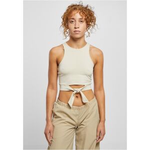 Urban Classics Ladies Cropped Knot Top softseagrass - XL