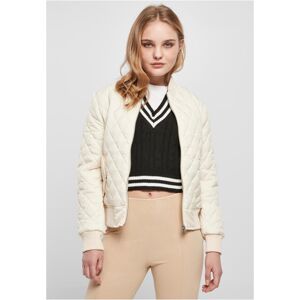 Urban Classics Ladies Diamond Quilt Nylon Jacket whitesand - 5XL