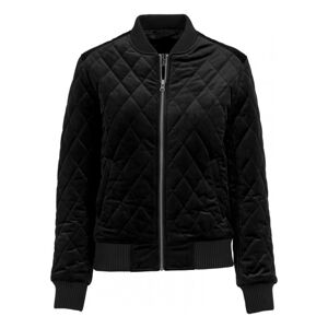 Urban Classics Ladies Diamond Quilt Velvet Jacket black - XS