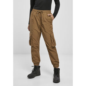 Urban Classics Ladies High Waist Crinkle Nylon Cargo Pants midground - XS