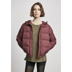 Urban Classics Ladies Hooded Puffer Jacket cherry - XS