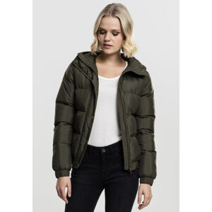 Urban Classics Ladies Hooded Puffer Jacket dark olive - XL