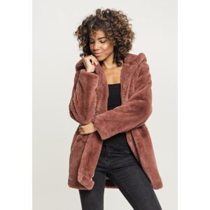 Urban Classics Ladies Hooded Teddy Coat darkrose - XL