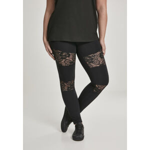 Urban Classics Ladies Laces Inset Leggings black - 4XL