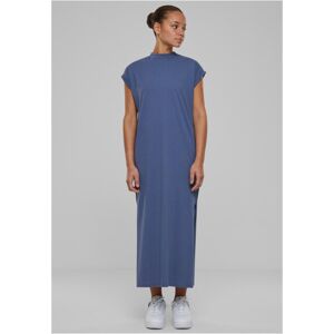 Urban Classics Ladies Long Extended Shoulder Dress vintageblue - XS