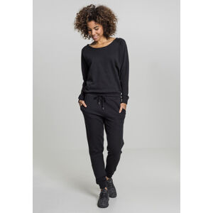 Urban Classics Ladies Long Sleeve Terry Jumpsuit black - XS
