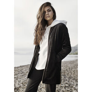 Urban Classics Ladies Long Velvet Jacket black - XS