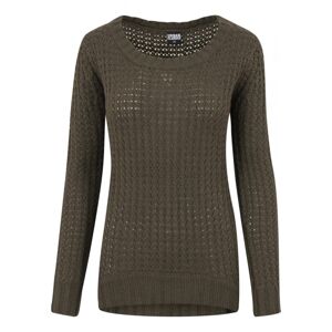 Urban Classics Ladies Long Wideneck Sweater olive - 4XL