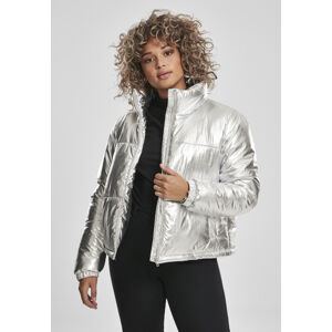 Urban Classics Ladies Metalic Puffer Jacket silver - 5XL