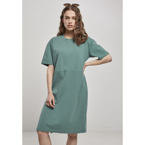 Urban Classics Ladies Organic Oversized Slit Tee Dress paleleaf - XL