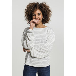 Urban Classics Ladies Oversize Stripe Pullover grey/white - M