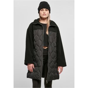 Urban Classics Ladies Oversized Sherpa Quilted Coat black - 5XL