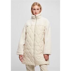 Urban Classics Ladies Oversized Sherpa Quilted Coat softseagrass/whitesand - XL