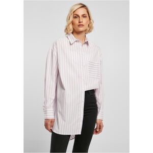 Urban Classics Ladies Oversized Stripe Shirt white/lilac - 5XL