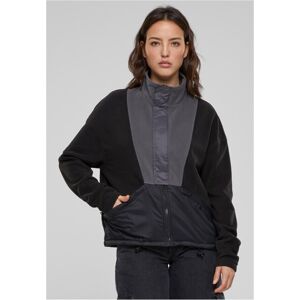 Urban Classics Ladies Polarfleece Track Jacket black/darkshadow - XL