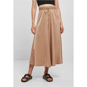 Urban Classics Ladies Satin Midi Skirt softtaupe - XS
