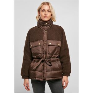 Urban Classics Ladies Sherpa Mix Puffer Jacket brown - 5XL