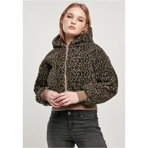 Urban Classics Ladies Short Oversized AOP Sherpa Jacket darktaupeleo - XL