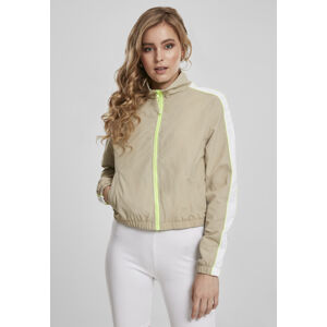Urban Classics Ladies Short Piped Track Jacket concrete/electriclime - M