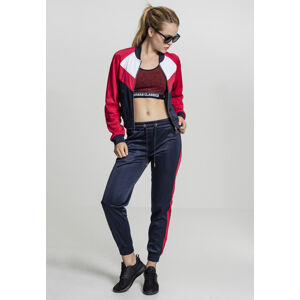 Urban Classics Ladies Short Raglan Track Jacket navy/fire red/white - M