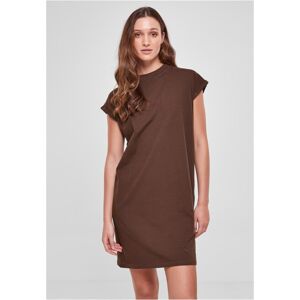 Urban Classics Ladies Turtle Extended Shoulder Dress brown - XL