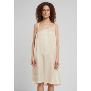Urban Classics Ladies Viscose Satin Slip Dress whitesand - 4XL
