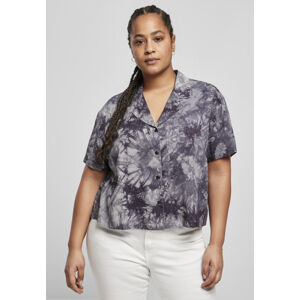 Urban Classics Ladies Viscose Tie Dye Resort Shirt dark - XL