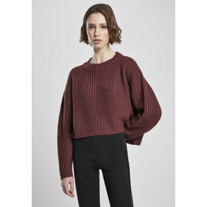 Urban Classics Ladies Wide Oversize Sweater cherry - M