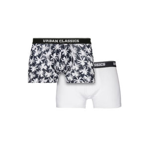 Urban Classics Men Boxer Shorts Double Pack palm aop+white - S
