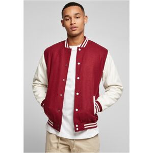 Urban Classics Oldschool College Jacket burgundy/white - M