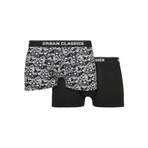 Urban Classics Organic Boxer Shorts 2-Pack detail aop+black - XXL