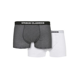 Urban Classics Organic Boxer Shorts 2-Pack mini stripe aop+white - XL
