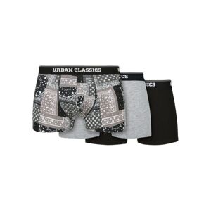 Urban Classics Organic Boxer Shorts 3-Pack bandana grey+grey+black - XS