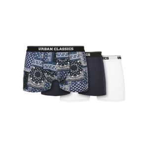 Urban Classics Organic Boxer Shorts 3-Pack bandana navy+navy+white - M
