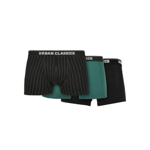 Urban Classics Organic Boxer Shorts 3-Pack pinstripe aop+black+treegreen - S