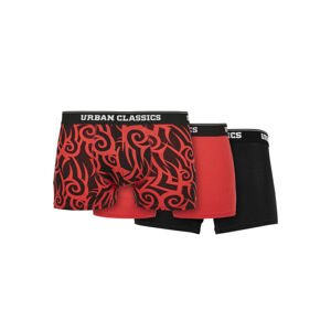 Urban Classics Organic Boxer Shorts 3-Pack tribal aop+popred+black - XL