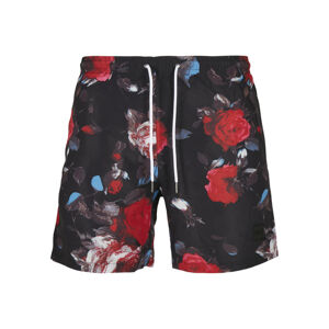 Urban Classics Pattern Swim Shorts black rose aop - XL