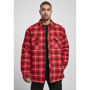 Urban Classics Plaid Quilted Shirt Jacket red/black - S