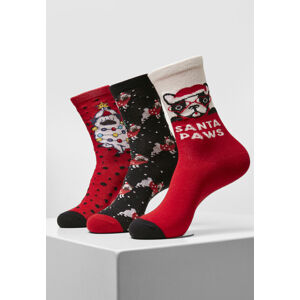 Urban Classics Pug Christmas Socks 3-Pack multicolor - 43–46